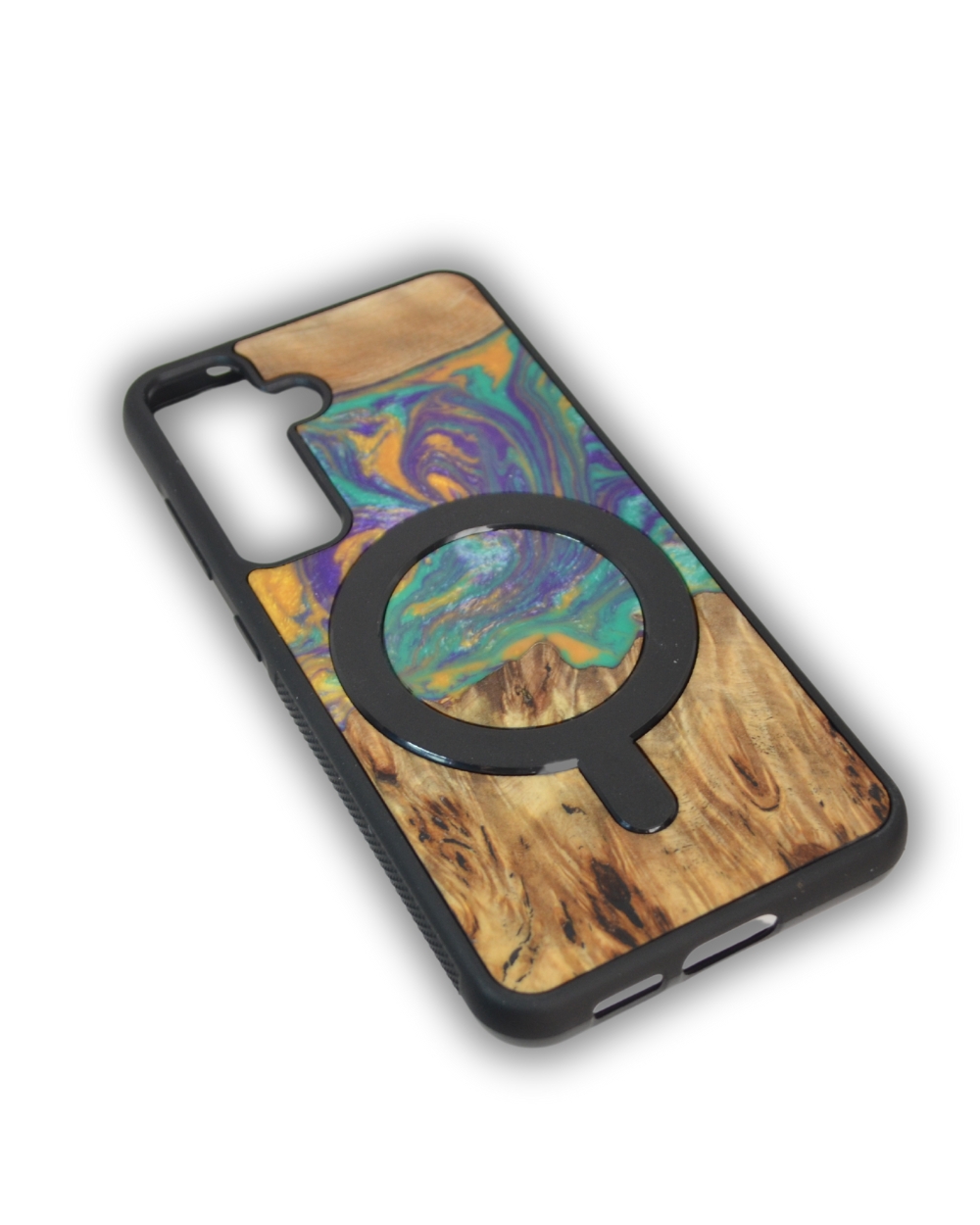 Husa BeWood Lemn Natural si Rasina, MagSafe, Unicat, Samsung S23 Planeta -Mercur - 5 | YEO